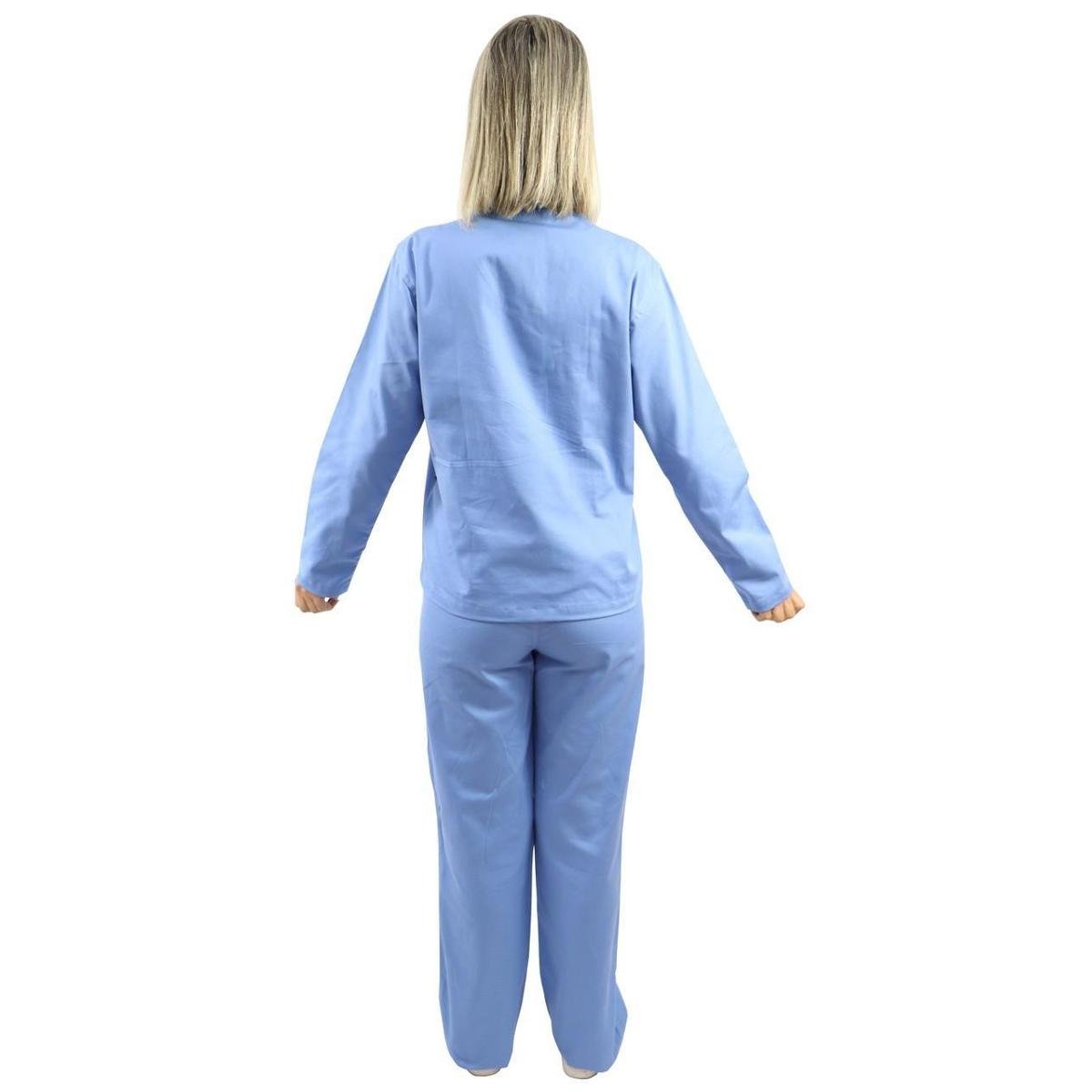 Conjunto Hospitalar em brim 100% algodão Manga Longa Masculino