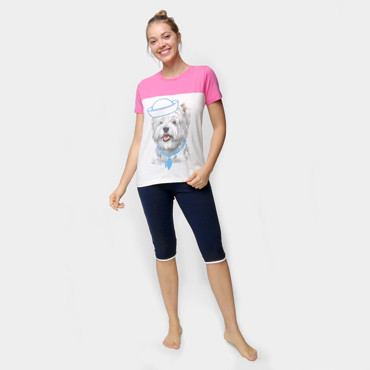 CONJUNTO PIJAMA EM MEIA MALHA MARINHEIRO - Soft Kids