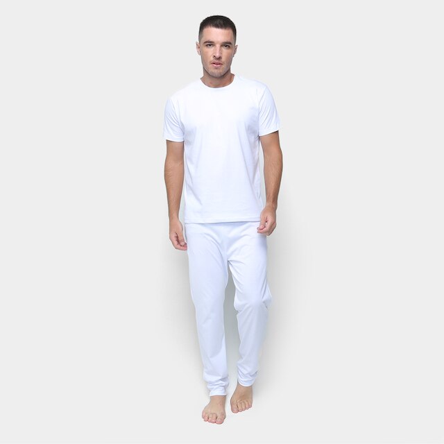 Pijama Volare Longo Básico Masculino - Branco Menor preço em Pijama Volare Longo Básico Masculino - Branco