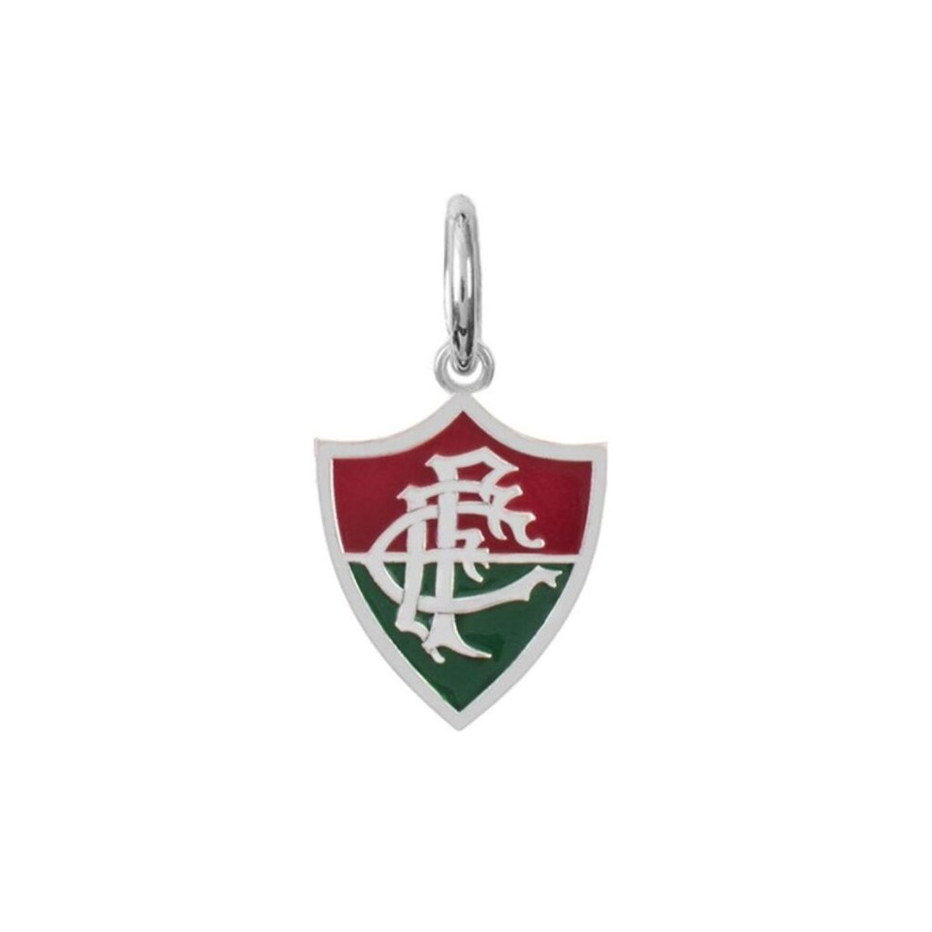 Pingente Fluminense Escudo Mini em Prata 925 Esmaltado