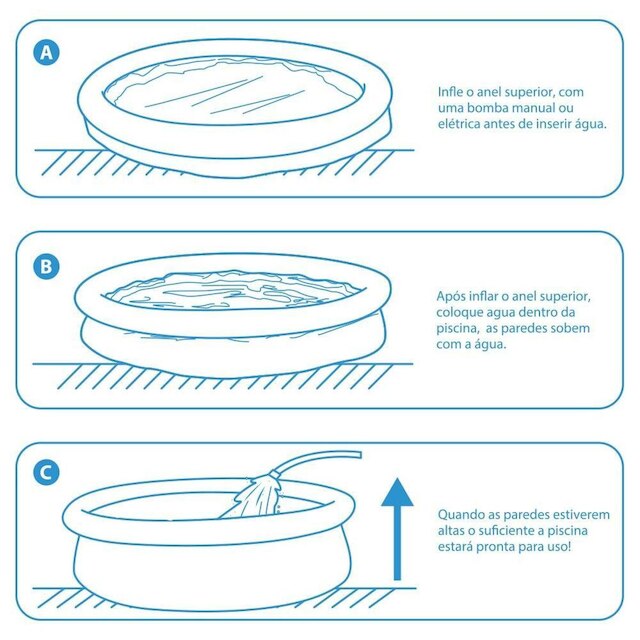 Piscina Inflável Joy Set 2490 L Circular 240 Cm com Capa Filtro Bomba ...