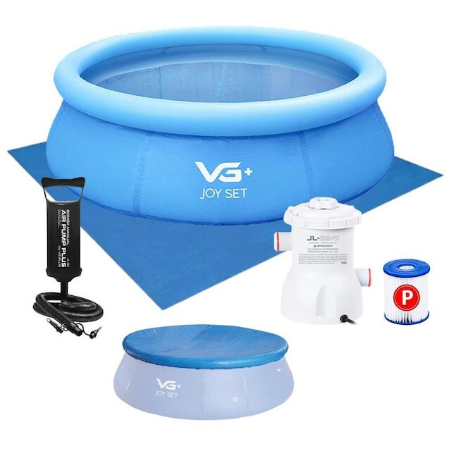 Piscina Inflável Joy Set 2490 L Circular 240 Cm com Capa Filtro Bomba ...
