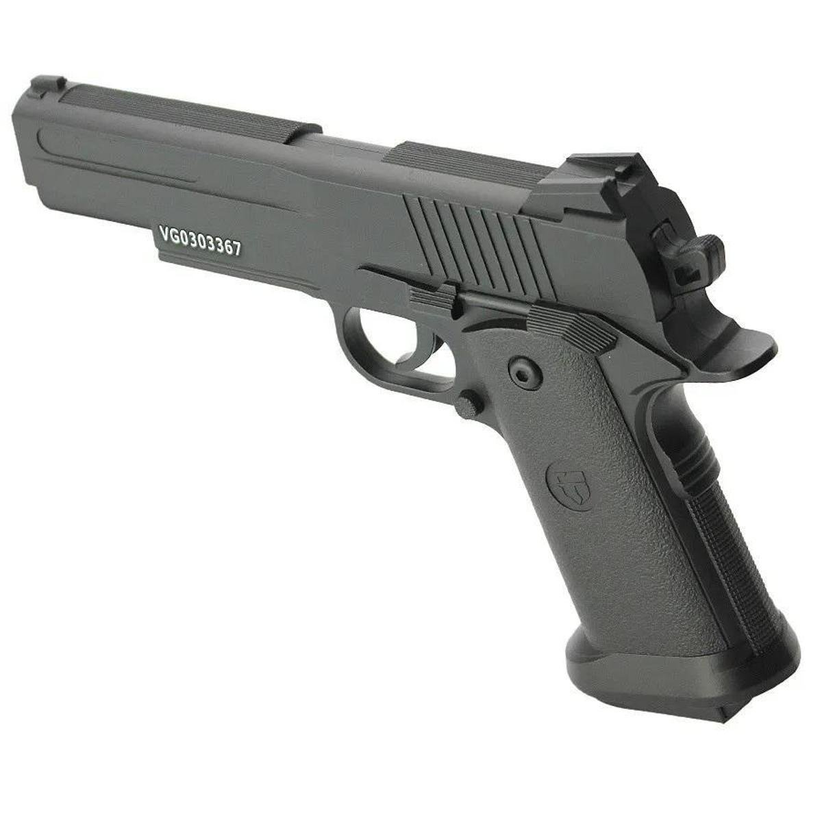 Pistola Airsoft Vigor 1911 Spring Slide Metal V18 + 1.000 Bbs Preto