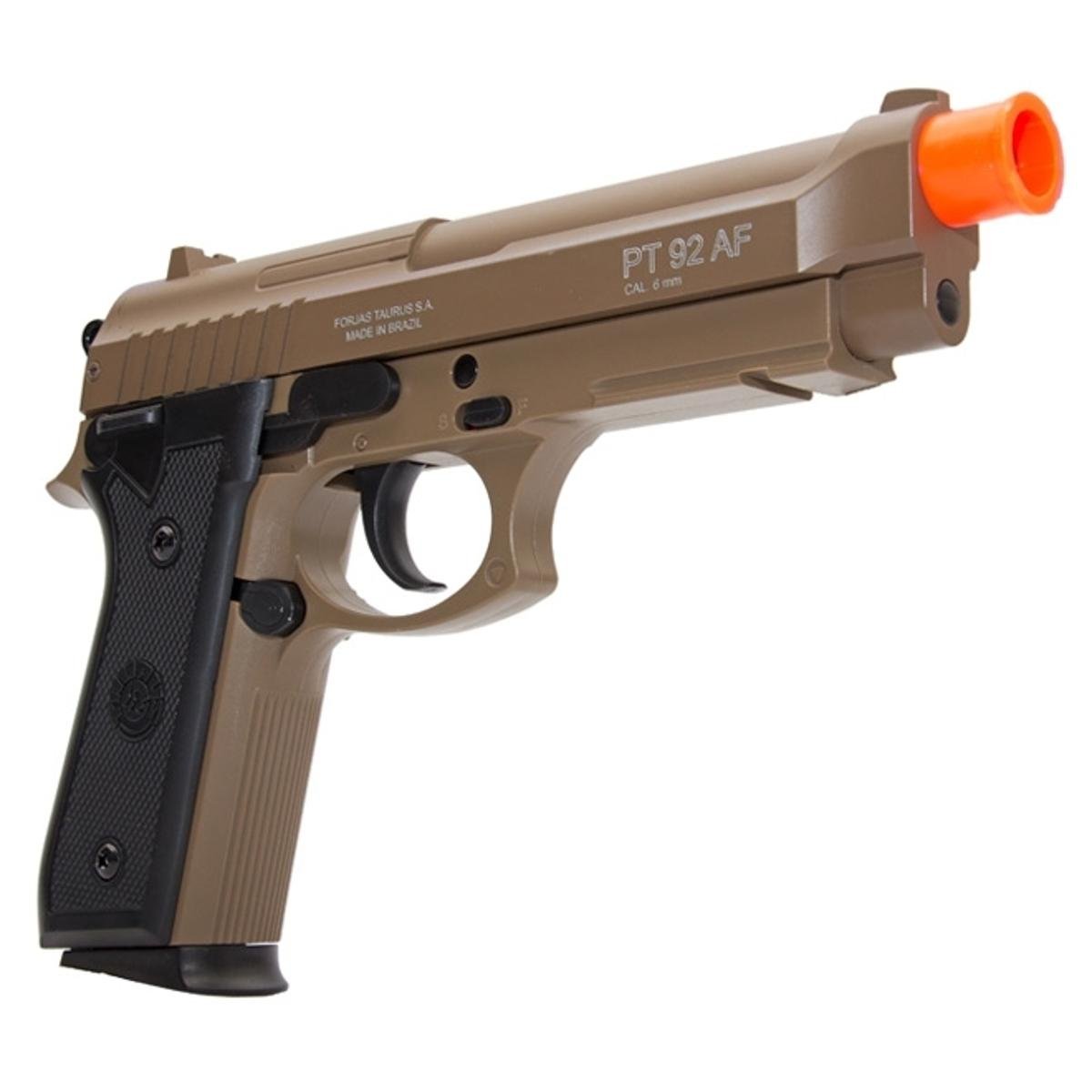 Pistola De Airsoft Spring Taurus Pt92 Tan Slide Metal 6Mm Cybergun