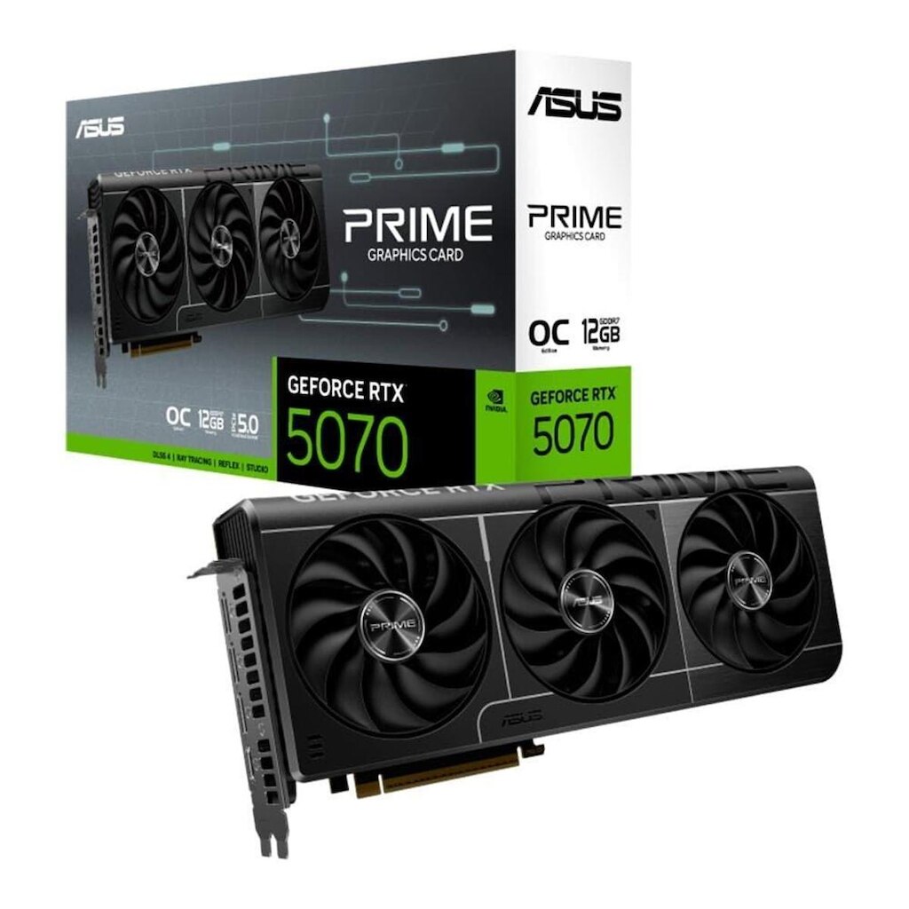 Placa de Vídeo ASUS PRIME RTX 5070 O12G NVIDIA Geforce, 12GB, GDDR7, Blackwell e DLSS4, Ray Tracing
