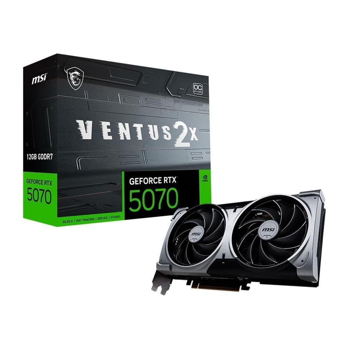 Placa de Vídeo MSI GeForce RTX 5070 12G VENTUS 2X OC,12 GB GDDR7, 28Gbps Menor preço em Placa de Vídeo MSI GeForce RTX 5070 12G VENTUS 2X OC,12 GB GDDR7, 28Gbps