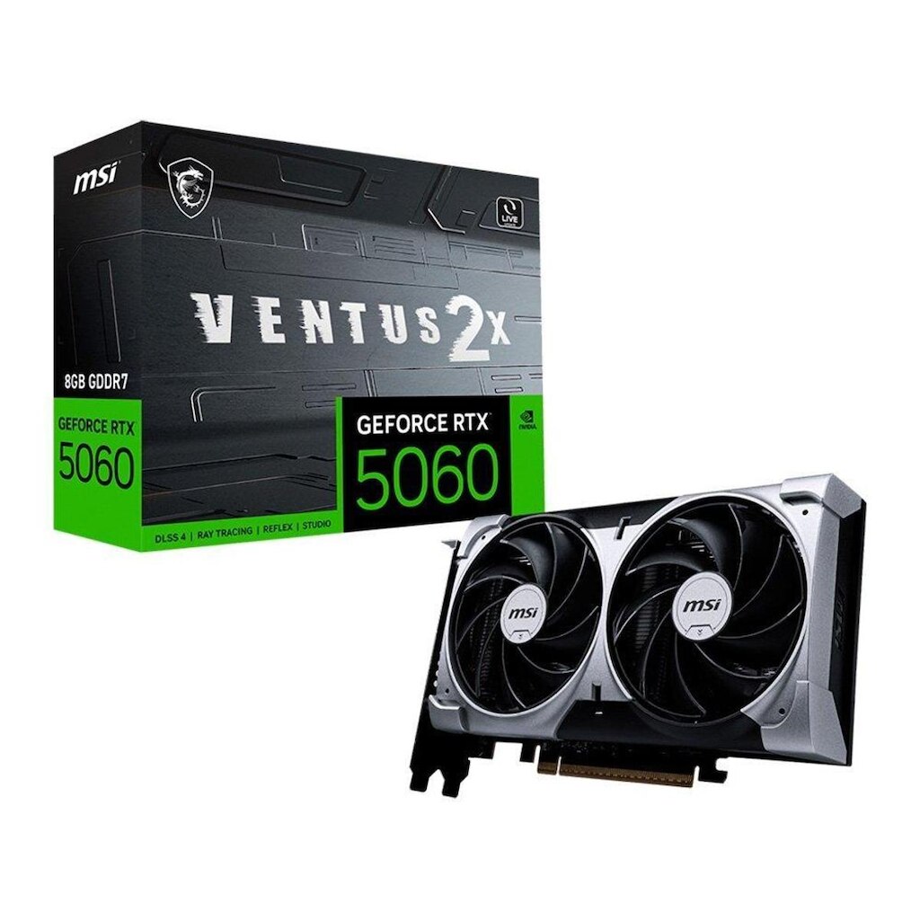 Placa De Vídeo MSI Geforce Rtx5060 8gb Gdrr7 Ventus Oc Edition 2x 128 Bits - 912-V537-054