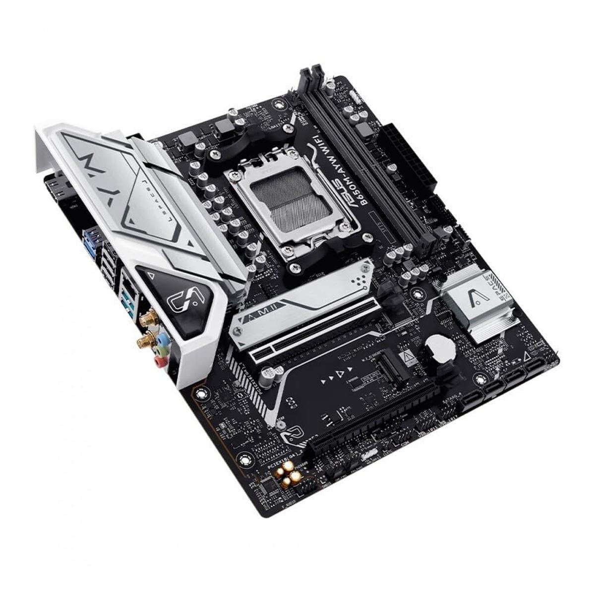 Placa Mãe ASUS B650M-AYW Wi-Fi, AM5, mATX, DDR5, Wi-fi, Bluetooth ...