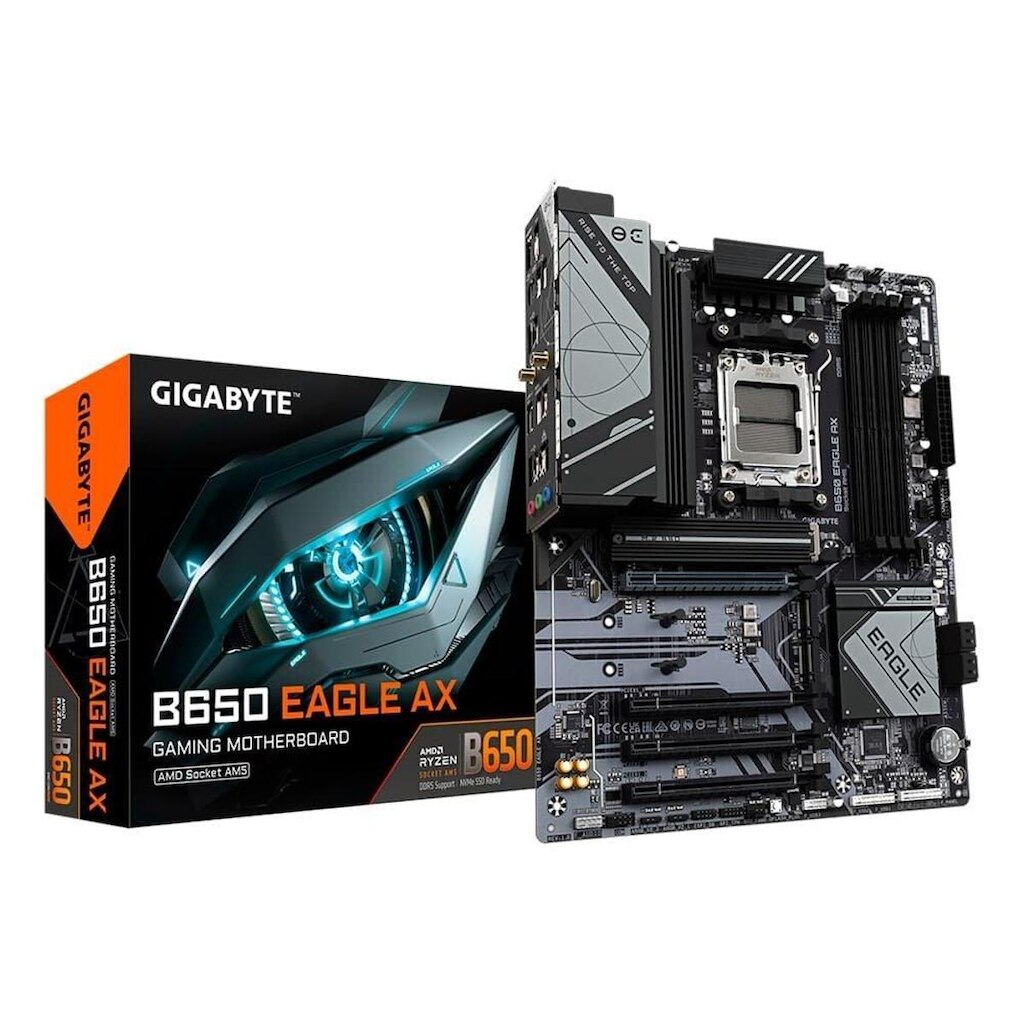 Placa Mãe Gigabyte B650 Eagle AX, AMD AM5, ATX, DDR5, LED RGB, Wi-Fi 6E, Bluetooth, - 9MB65EGX-00-10
