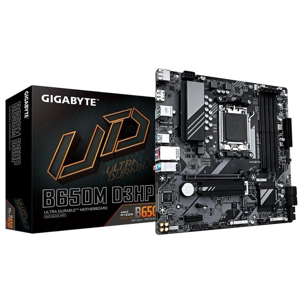Placa-Mãe Gigabyte B650M D3HP, AMD AM5, Micro ATX, DDR5, Preto - B650M D3HP