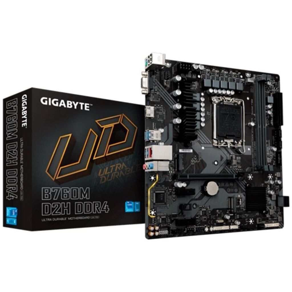 Placa-Mãe Gigabyte B760M D2H Rev.1.0, Intel LGA1700, Micro ATX, DDR4, Preto - B760M D2H