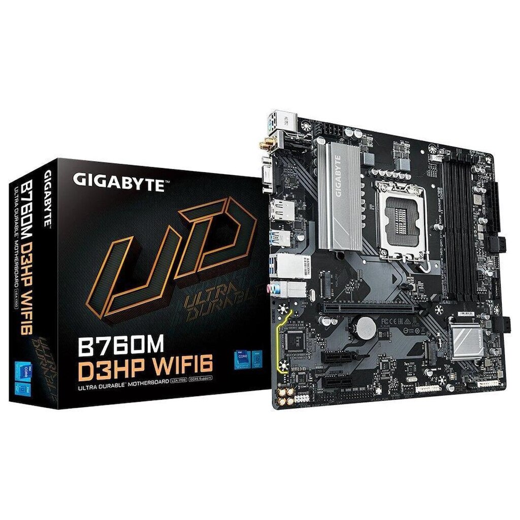 Placa Mãe Gigabyte B760M D3HP WIFI6, Intel, Micro ATX, DDR5, Wi-Fi 6, Bluetooth- 9MB76M3PW-00-G10