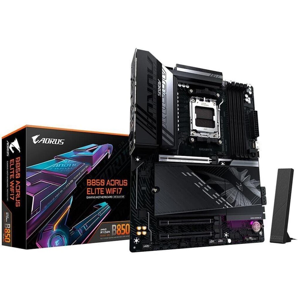 Placa Mãe Gigabyte B850 AORUS ELITE WIFI7 ICE, AMD AM5, ATX, DDR5, RGB Wi-Fi 7 Bluetooth B85EL7E-00
