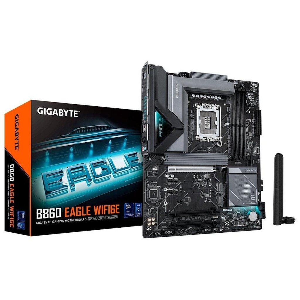 Placa Mãe Gigabyte B860 EAGLE WIFI6E, Intel, ATX, DDR5, LED RGB, Wi-Fi 6E, tooth, - B86EGW6-00