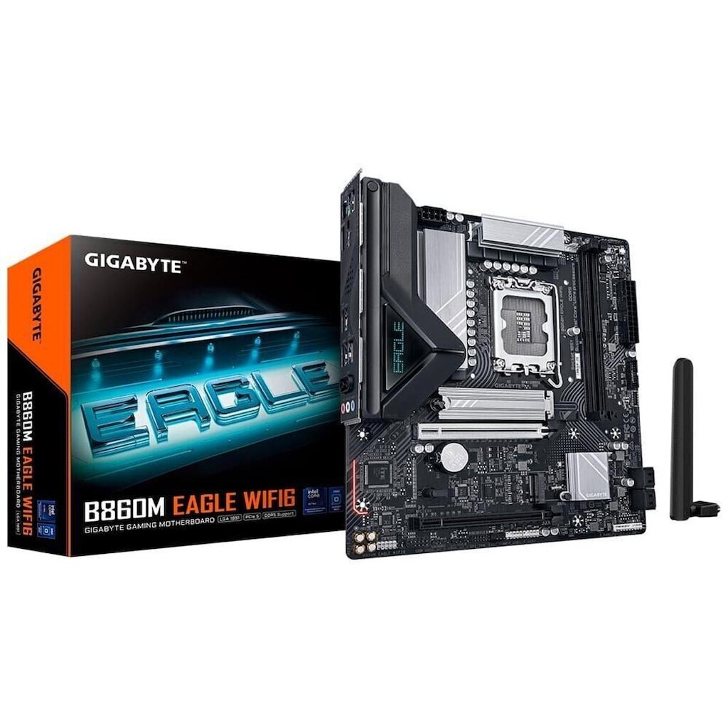 Placa Mãe Gigabyte B860M EAGLE WIFI6, Intel, Micro ATX, DDR5, RGB, Wi-Fi 6, Bluetooth, - B86MEGW-00