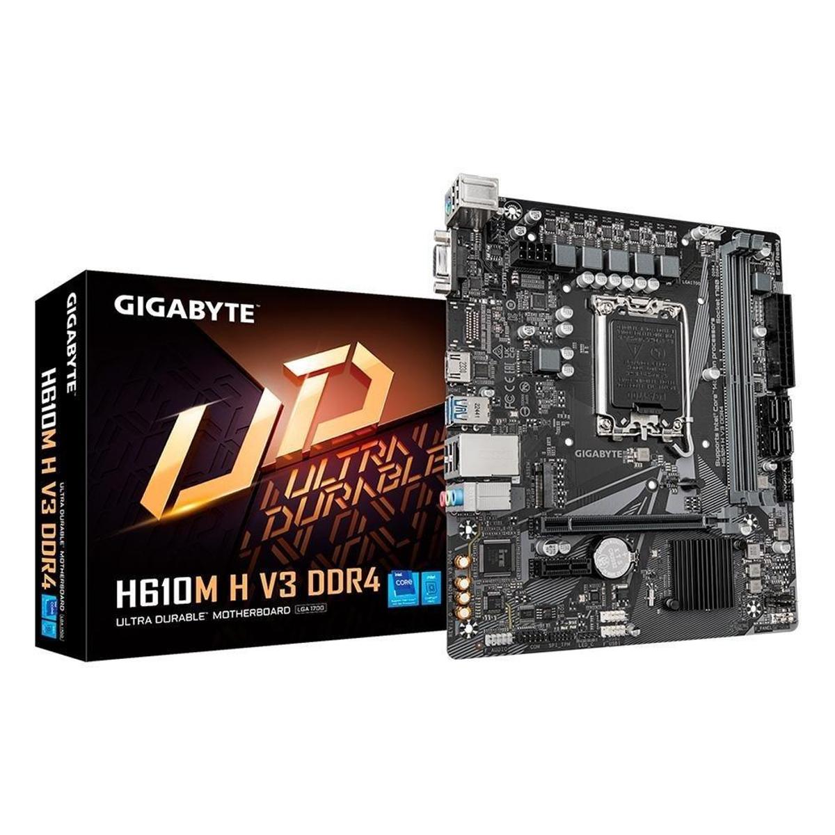 Placa-Mãe Gigabyte H610M H V3, Intel LGA 1700, M-ATX, DDR4, M.2, Preto ...
