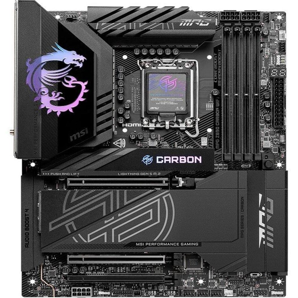 Placa-Mãe MSI MPG Z890 Carbon, Intel, DDR5, ATX, Wi-Fi 7 e tooth 5.4, - 911-7E17-001