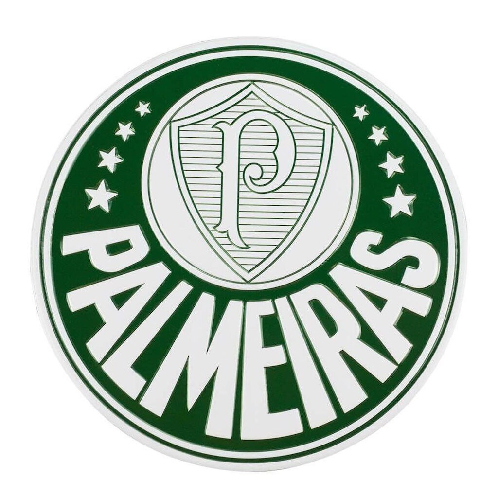 Placa Metal Formato Escudo Time 20x20cm - Palmeiras