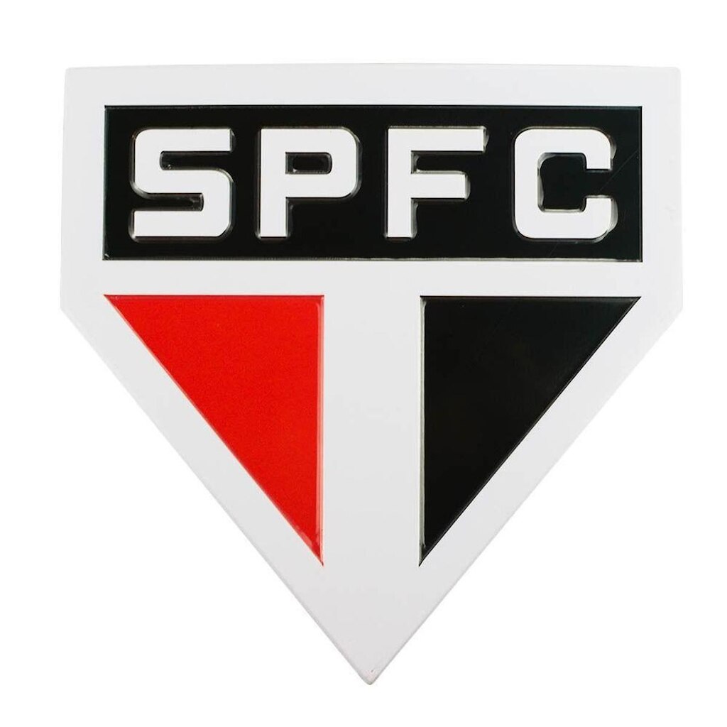 Placa Metal Formato Escudo Time 20x20cm - SPFC