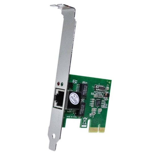 Placa Rede Gigabit Pci-e Rj45 Ethernet 10/100/1000 Dp-02 - Verde Menor preço em Placa Rede Gigabit Pci-e Rj45 Ethernet 10/100/1000 Dp-02 - Verde