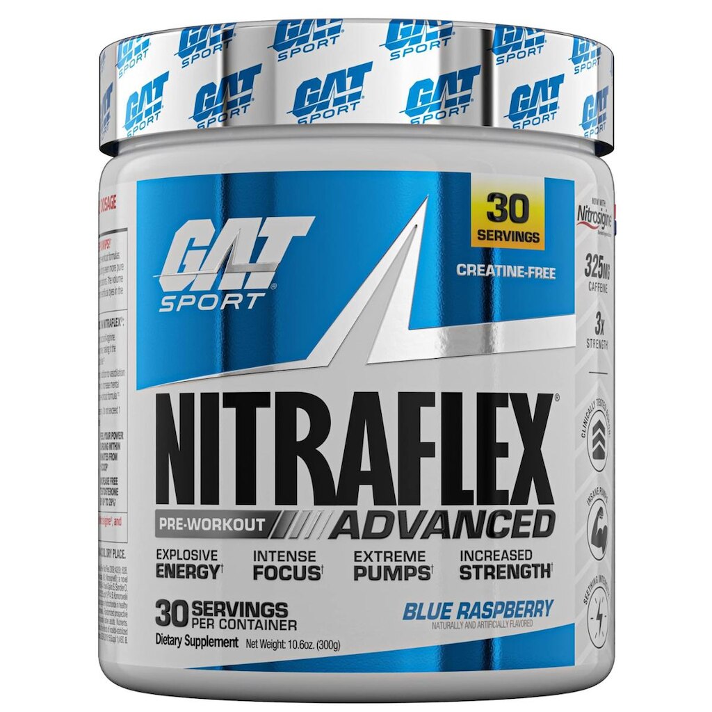 Pó pré-treino GAT SPORT Nitraflex Advanced Blue Raspberry