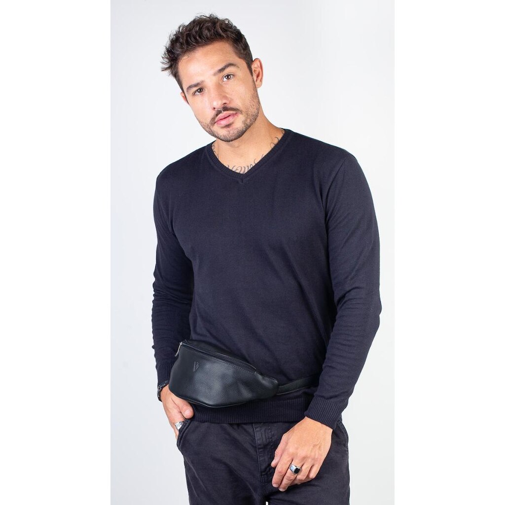 Pochete de couro masculina Zach