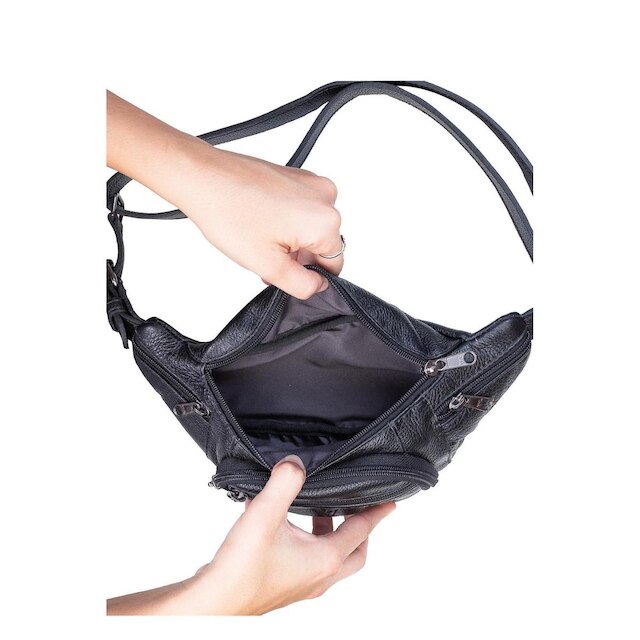 Pochete masculina de couro floater David