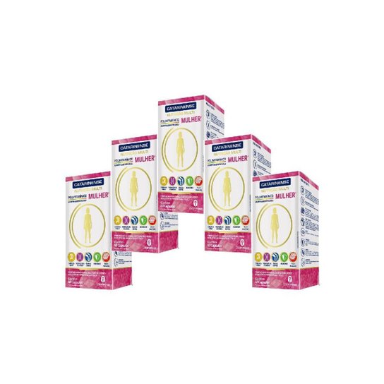 Polivitaminico A Z Mulher 5 un com 60cps. Catarinense - Branco+Rosa