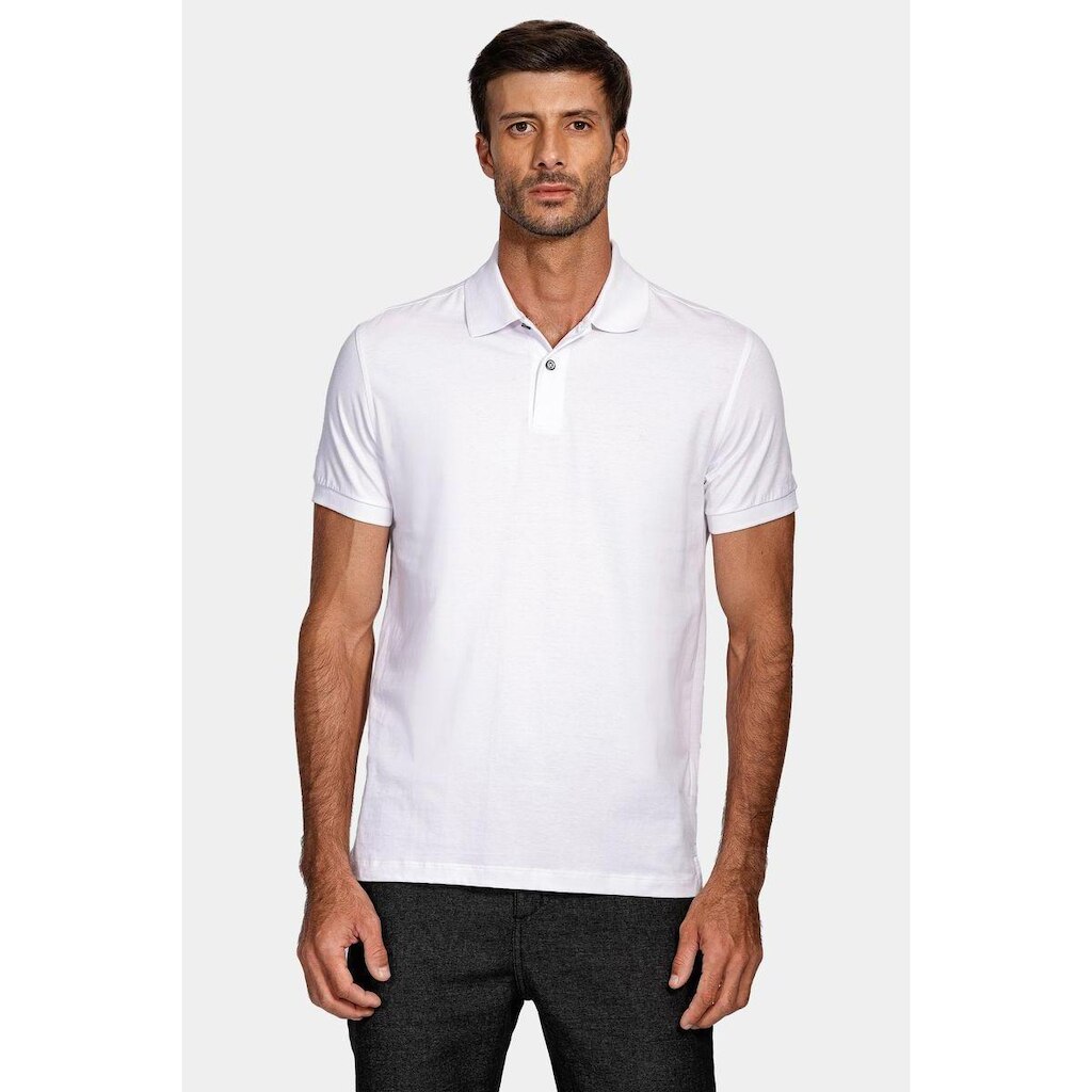 Polo 1/2 Malha Lisa Branco