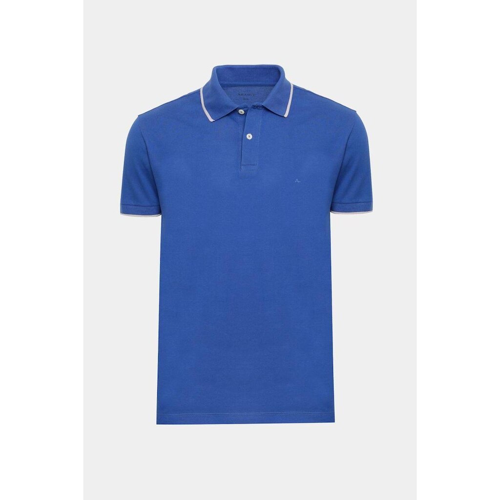 Polo Aramis Classic 1 Friso Azul Royal Com Cinza Claro