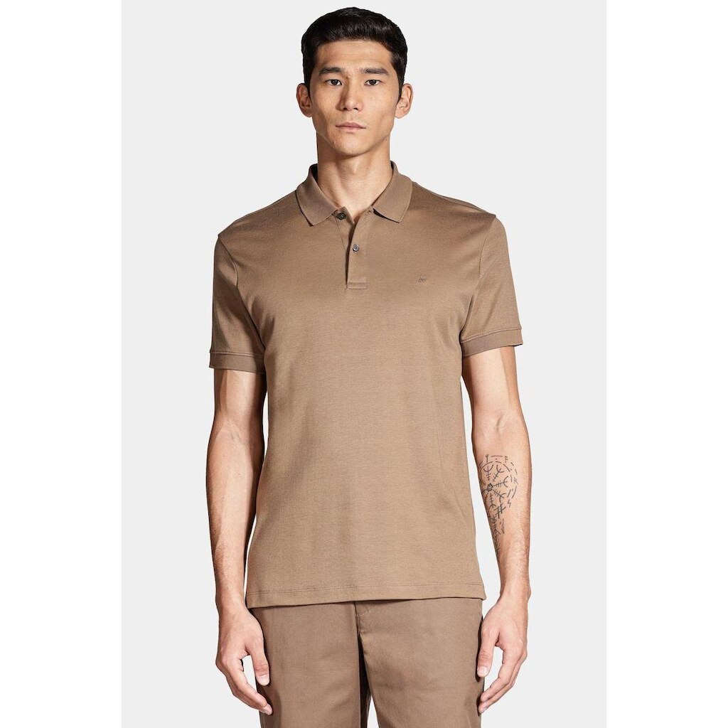 Polo Aramis Interlock Pima Marrom Tabaco