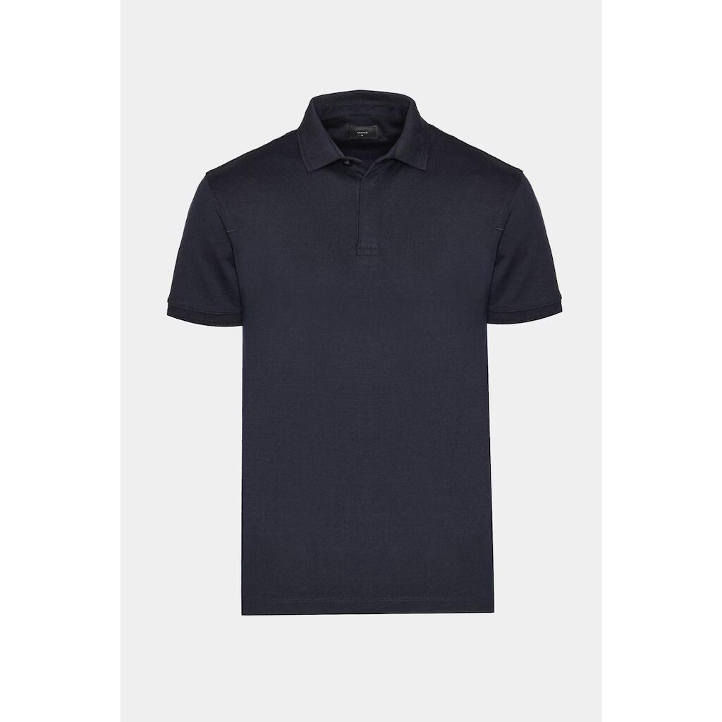 Polo Aramis Manga Curta de Algodão Pima Gaseado Navy