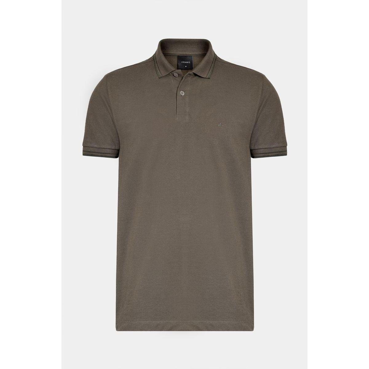 Polo Aramis Manga Curta Frisos Verde Oliva Menor preço em Polo Aramis Manga Curta Frisos Verde Oliva