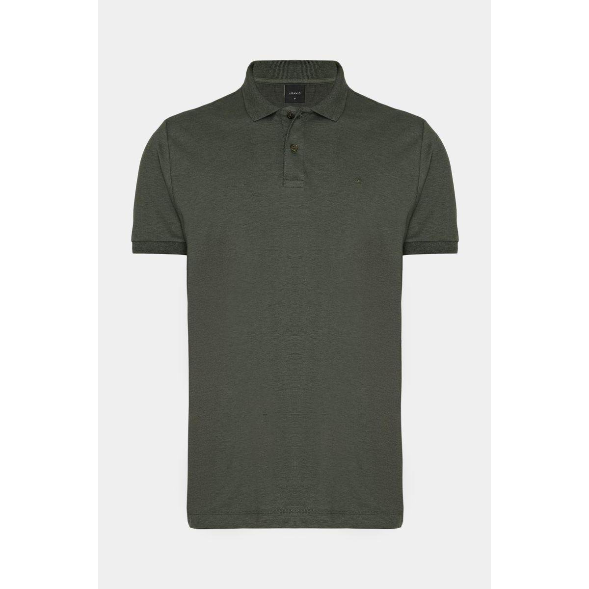 Polo Aramis Manga Curta Gola Mescla Verde Militar Menor preço em Polo Aramis Manga Curta Gola Mescla Verde Militar