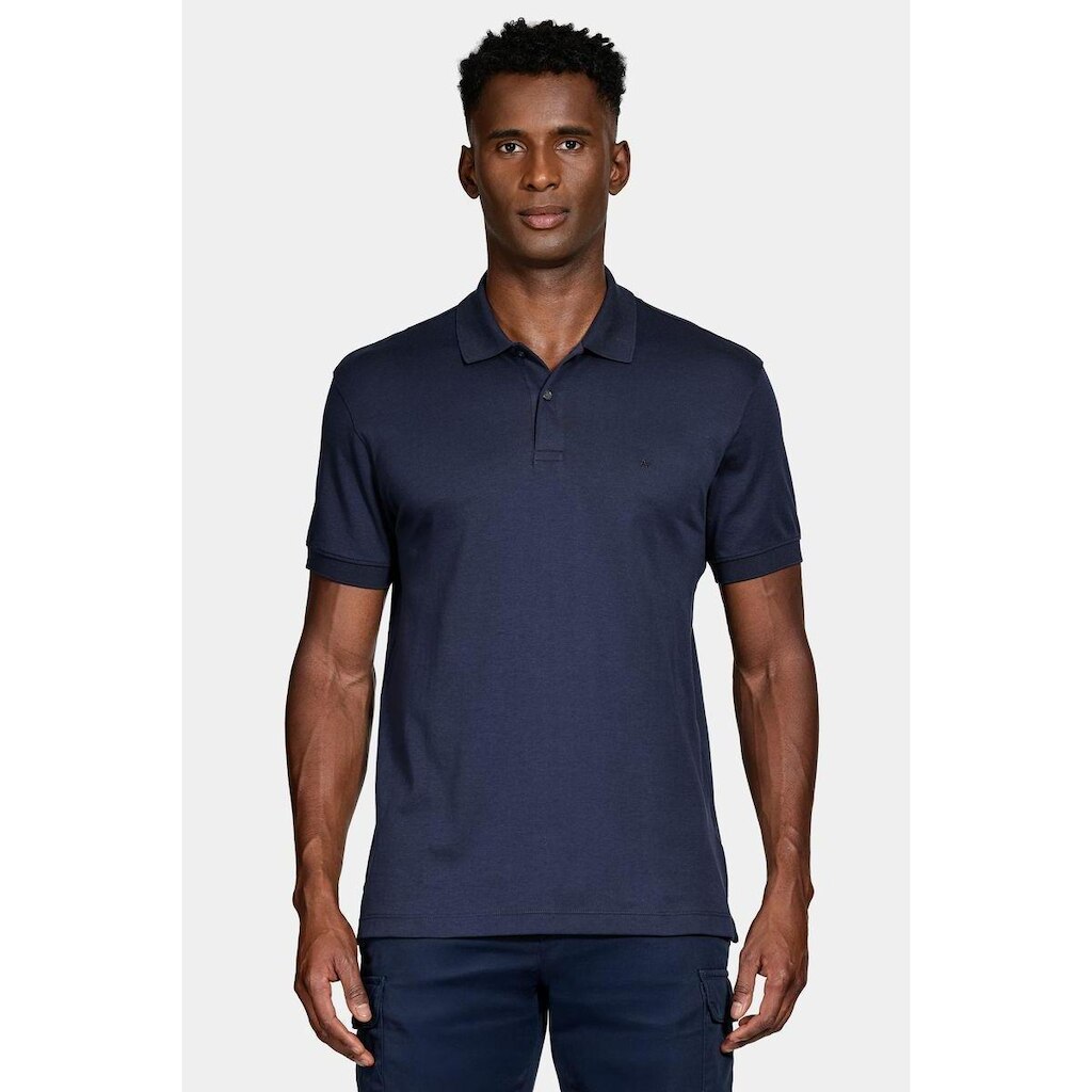 Polo Aramis Manga Curta Interlock Pima Navy