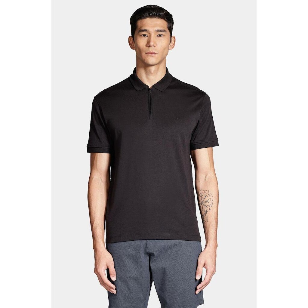 Polo Aramis Manga Curta Malha Dupla Pima Preto