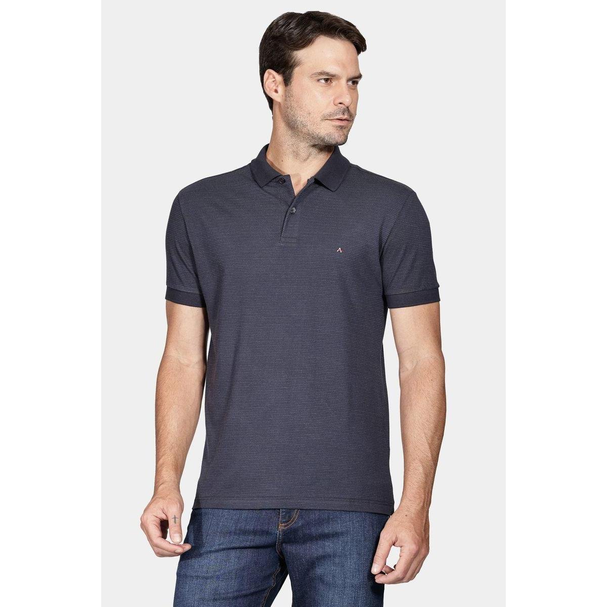 Polo Aramis Manga Curta Malha Pontilhada Out Marinho Menor preço em Polo Aramis Manga Curta Malha Pontilhada Out Marinho