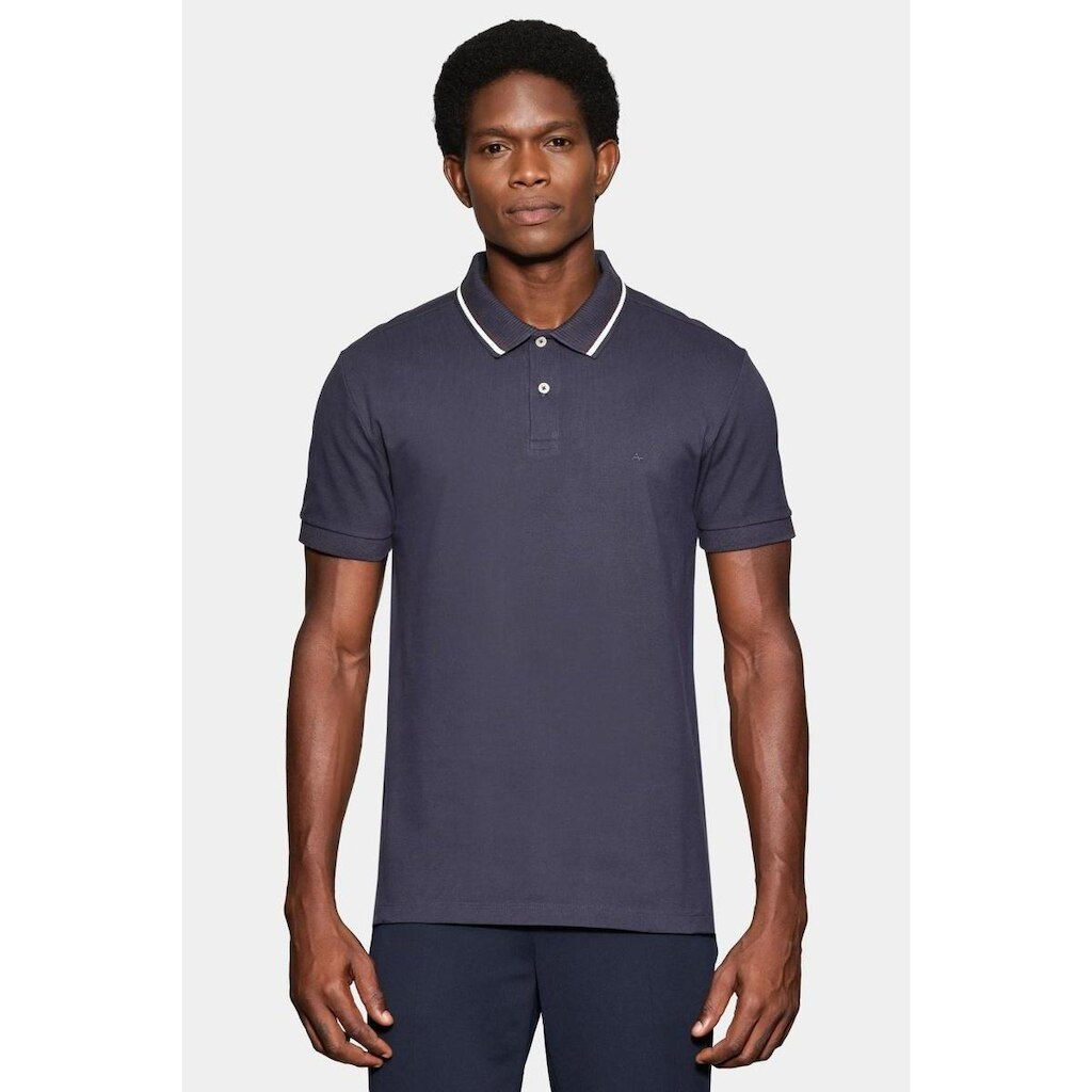 Polo Aramis Manga Curta Piquet Gola Navy