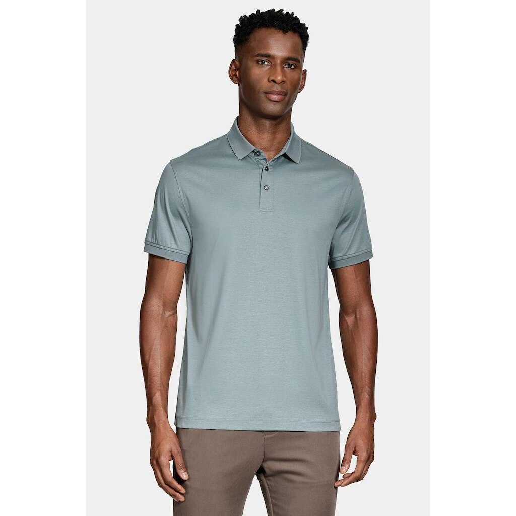 Polo Aramis Manga Curta Silk Blend Modal Menta