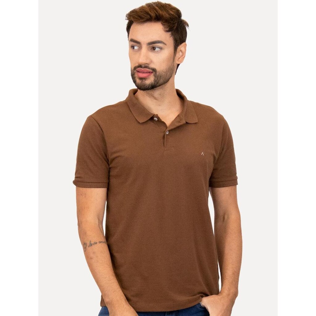 Polo Aramis Masculina Basic Piquet Marrom