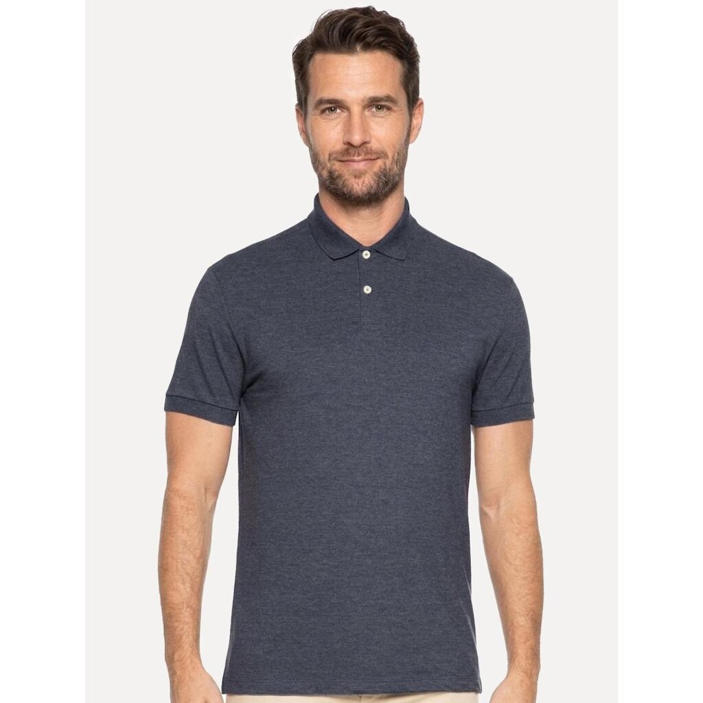 Polo Aramis Masculina Basic Piquet Mono Azul Marinho Mescla