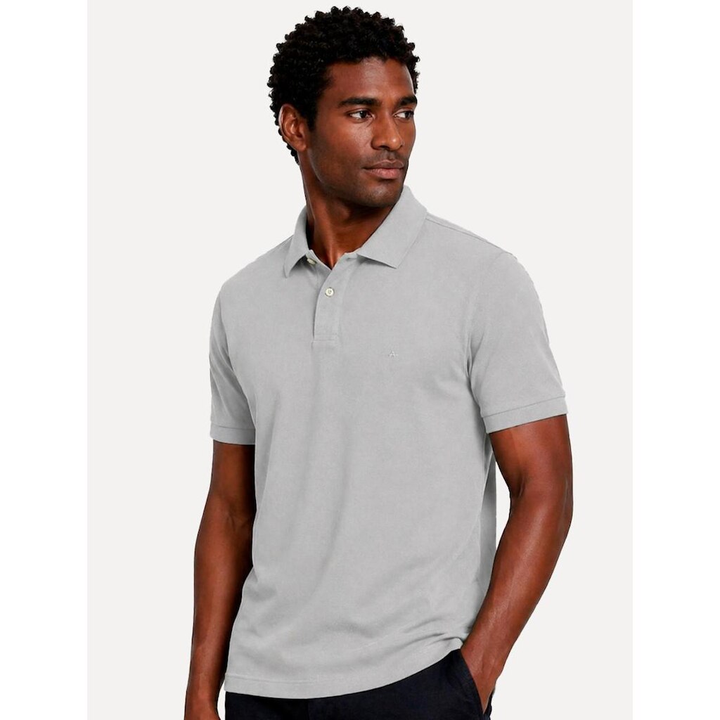 Polo Aramis Masculina Basic Piquet Mono Chumbo