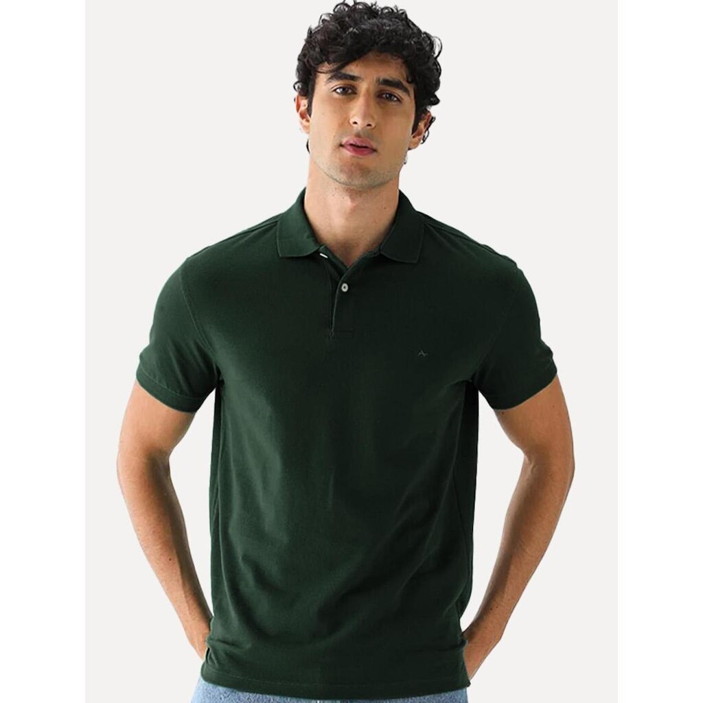 Polo Aramis Masculina Basic Piquet Mono Verde Escuro