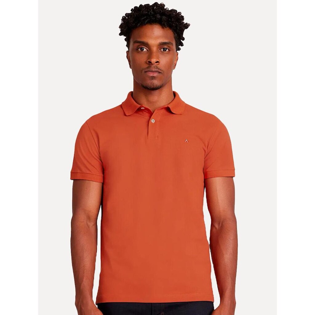 Polo Aramis Masculina Basic Piquet Terracota