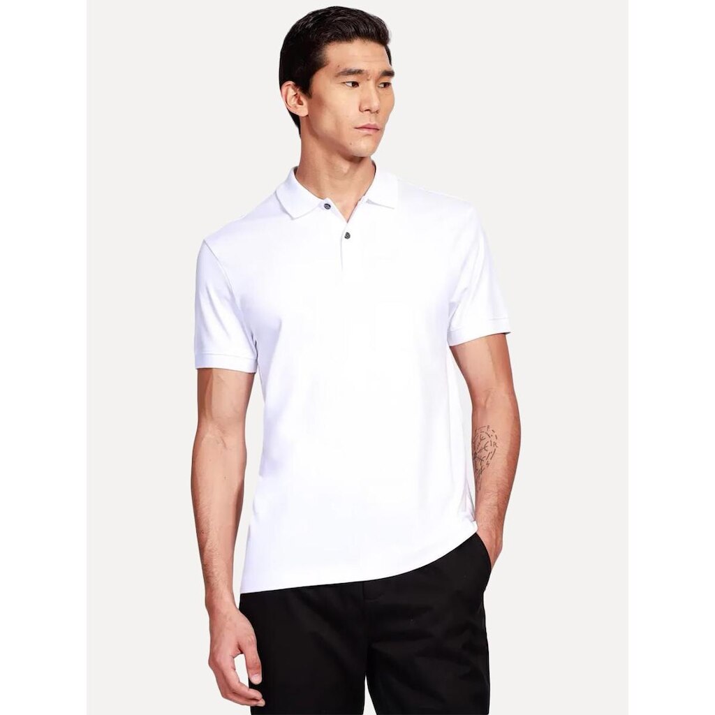 Polo Aramis Masculina Interlock Malha Pima Cotton Branca