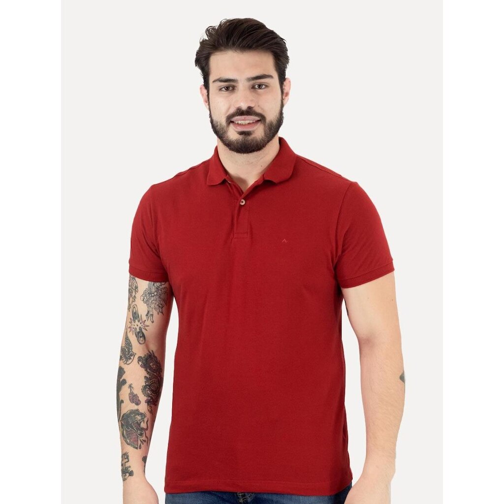 Polo Aramis Masculina Piquet Basic Mono Vermelha