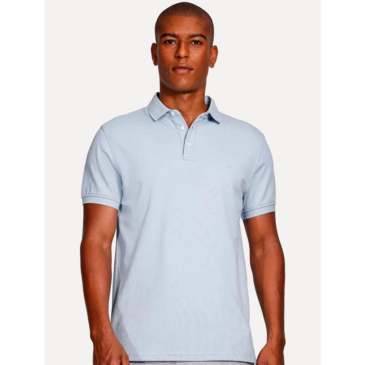Polo Aramis Masculina Regular Basic Piquet Azul Claro Menor preço em Polo Aramis Masculina Regular Basic Piquet Azul Claro