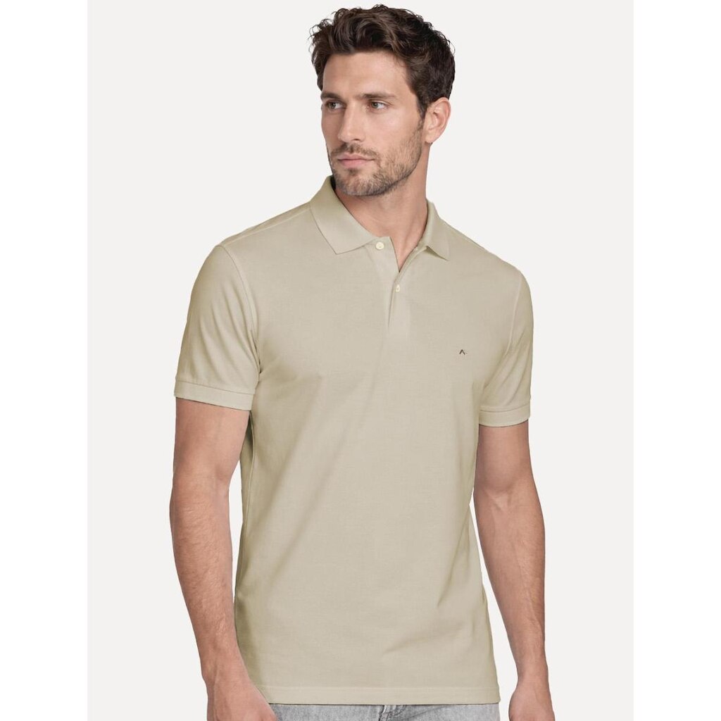 Polo Aramis Masculina Regular Basic Piquet Dark Logo Cáqui Medio