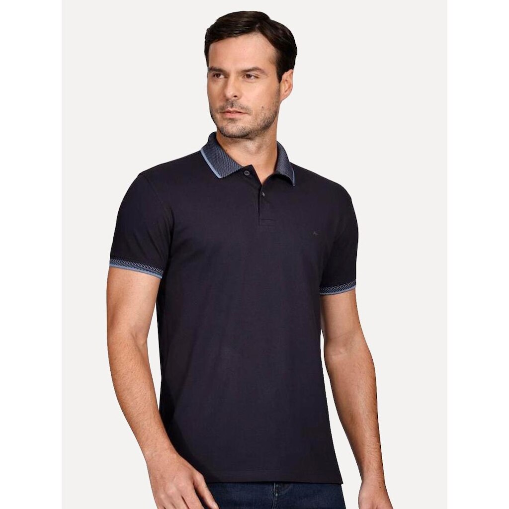 Polo Aramis Masculina Regular Piquet Tech Azul Marinho