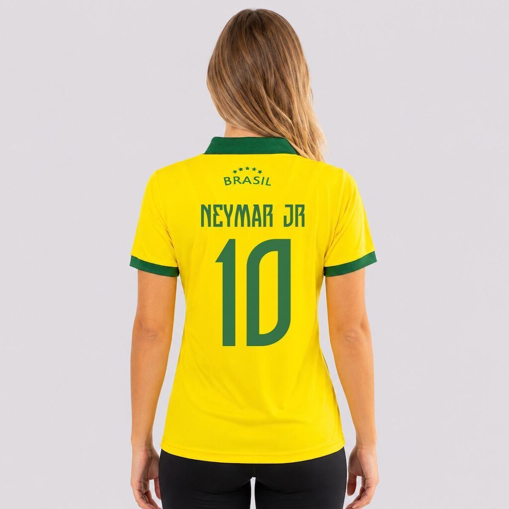 Polo Balboa Brasil Penta Feminina Amarela 10 Neymar Jr